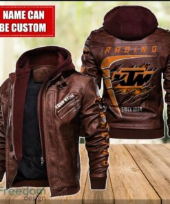 KTM 2D Leather Jacket For Men Custom Name Special Gift Ideas Product Photo 2