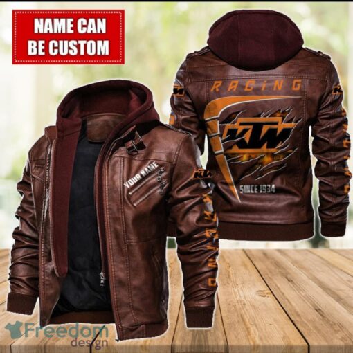 KTM 2D Leather Jacket For Men Custom Name Special Gift Ideas Product Photo 2