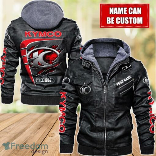 Kymco 2D Leather Jacket For Men Custom Name Special Gift Ideas Product Photo 1