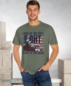 Land of the Free Because of the Brave Donald Trump Shooting Shirt Product Photo 2