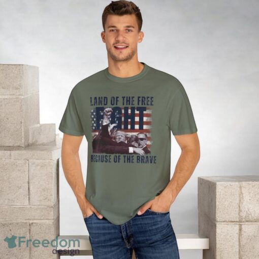 Land of the Free Because of the Brave Donald Trump Shooting Shirt Product Photo 2