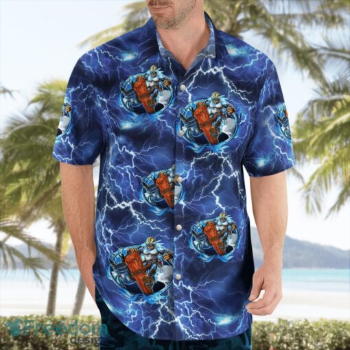 Lineman Flames Aloha Hawaiian Shirt Product Photo 4