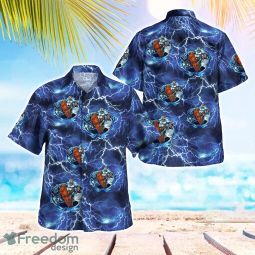 Lineman Flames Aloha Hawaiian Shirt Product Photo 1