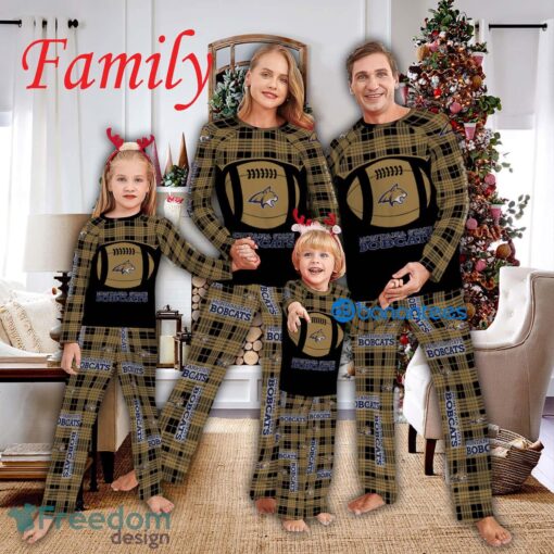 Logo Pattern Pajamas Set Gift Family NCAA2 Montana State Bobcats Caro For Fans Holidays Product Photo 1