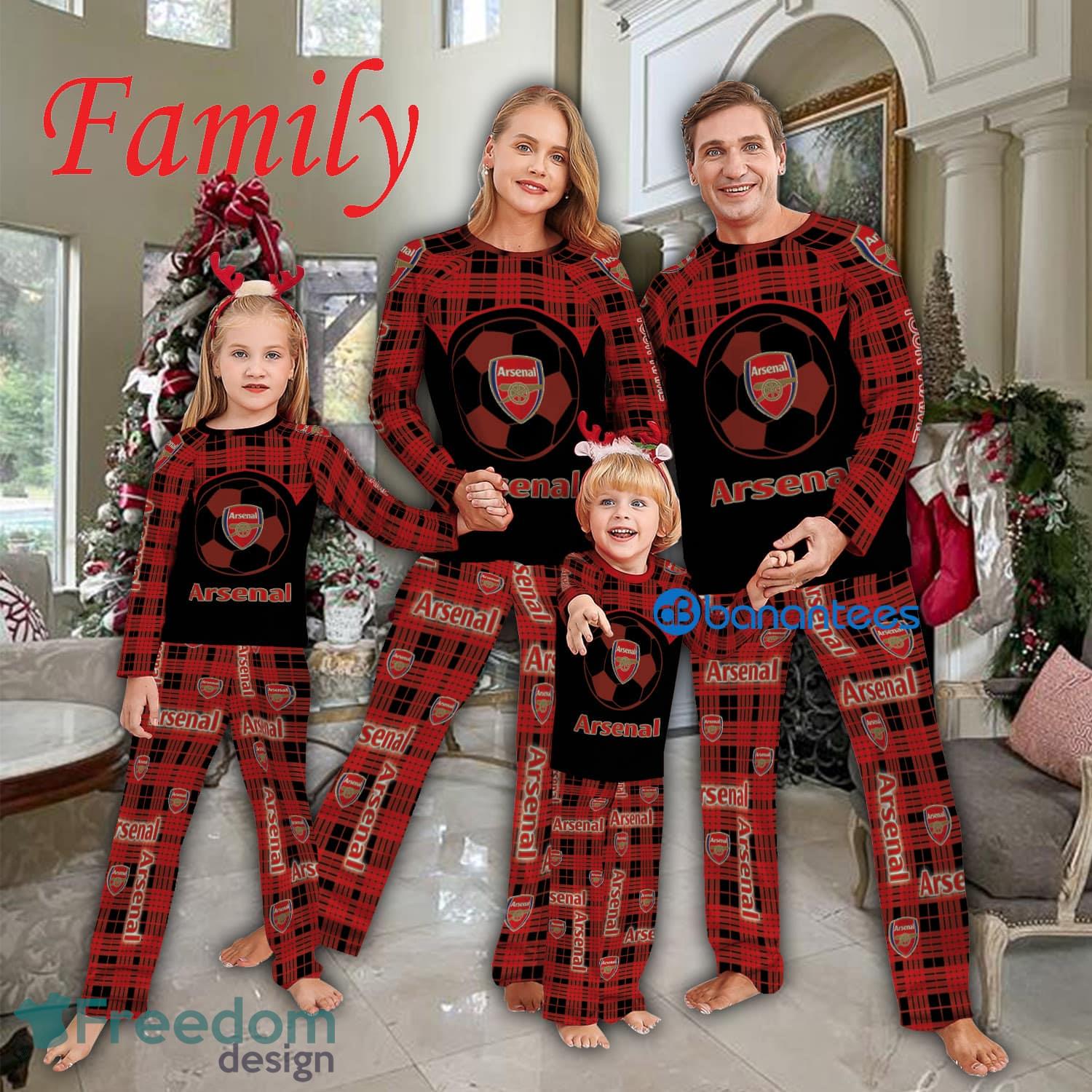 Logo Pattern Pajamas Set Gift For Family EPL Arsenal Caro For Fans Holidays Product Photo 1