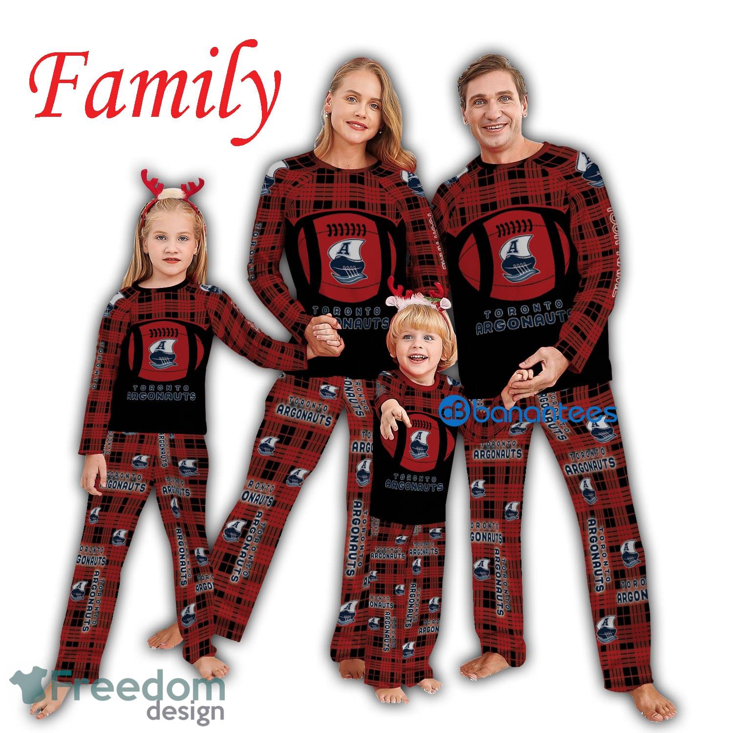 Logo Pattern Pajamas Set Men Women Children CFL Toronto Argonauts Caro For Fans Holidays Product Photo 1