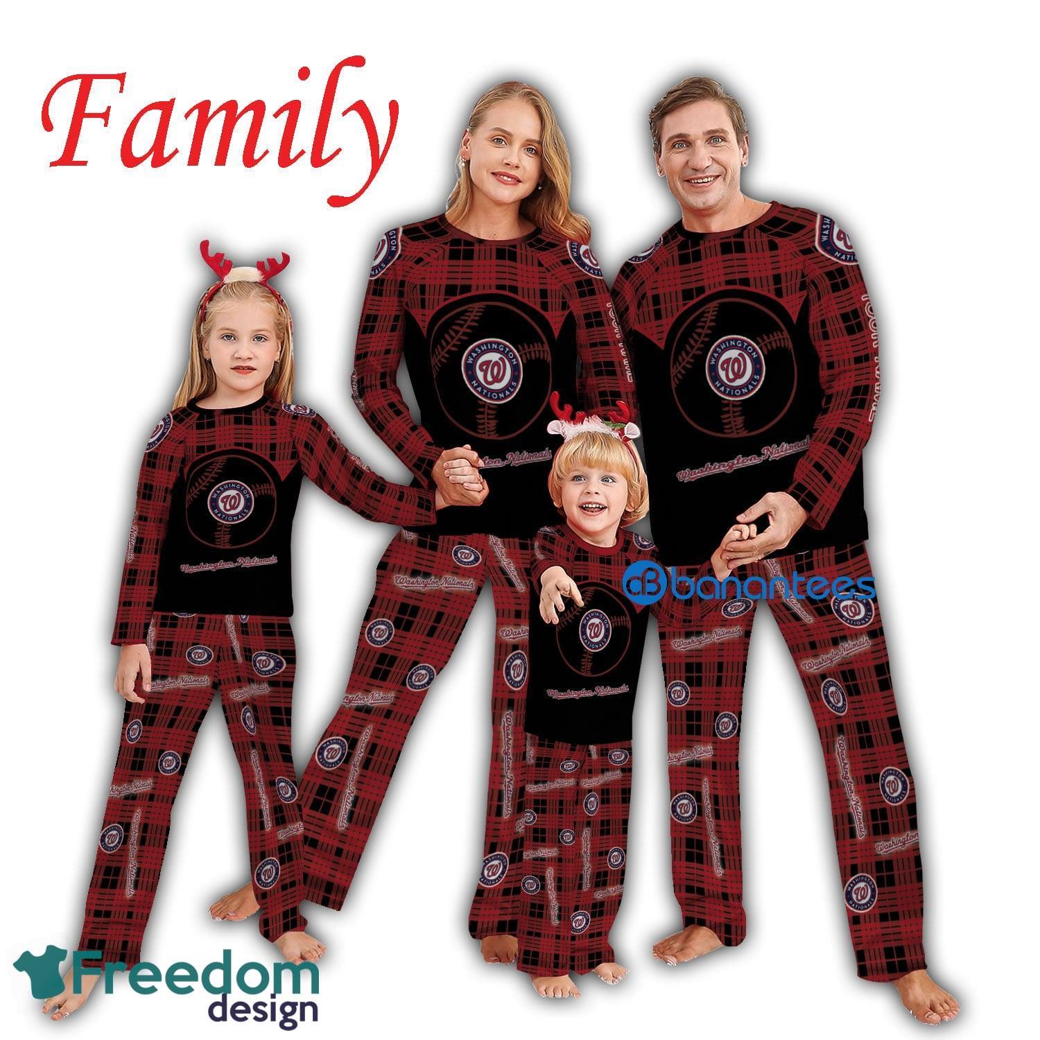 Logo Pattern Pajamas Set Men Women Children MLB Washington Nationals Caro For Fans Holidays - Logo Pattern Pajamas Set Men Women Children MLB Washington Nationals Caro For Fans Holidays