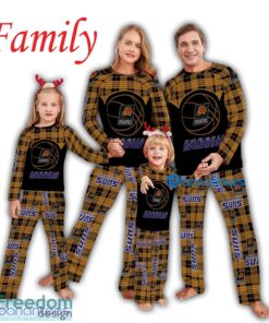 Logo Pattern Pajamas Set Men Women Children NBA Phoenix Suns Caro For Fans Holidays Product Photo 2