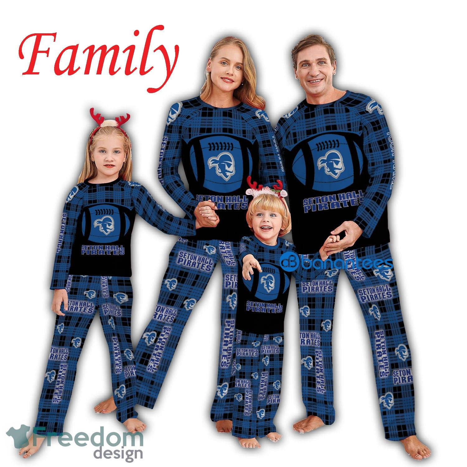 Logo Pattern Pajamas Set Men Women Children NCAA2 Seton Hall Pirates Caro For Fans Holidays Product Photo 1