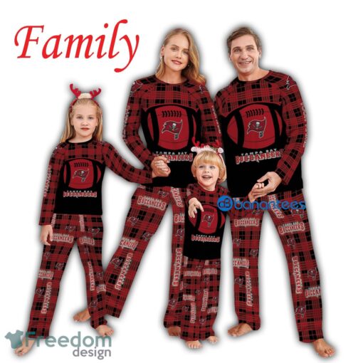 Logo Pattern Pajamas Set Men Women Children NFL Tampa Bay Buccaneers Caro For Fans Holidays Product Photo 1