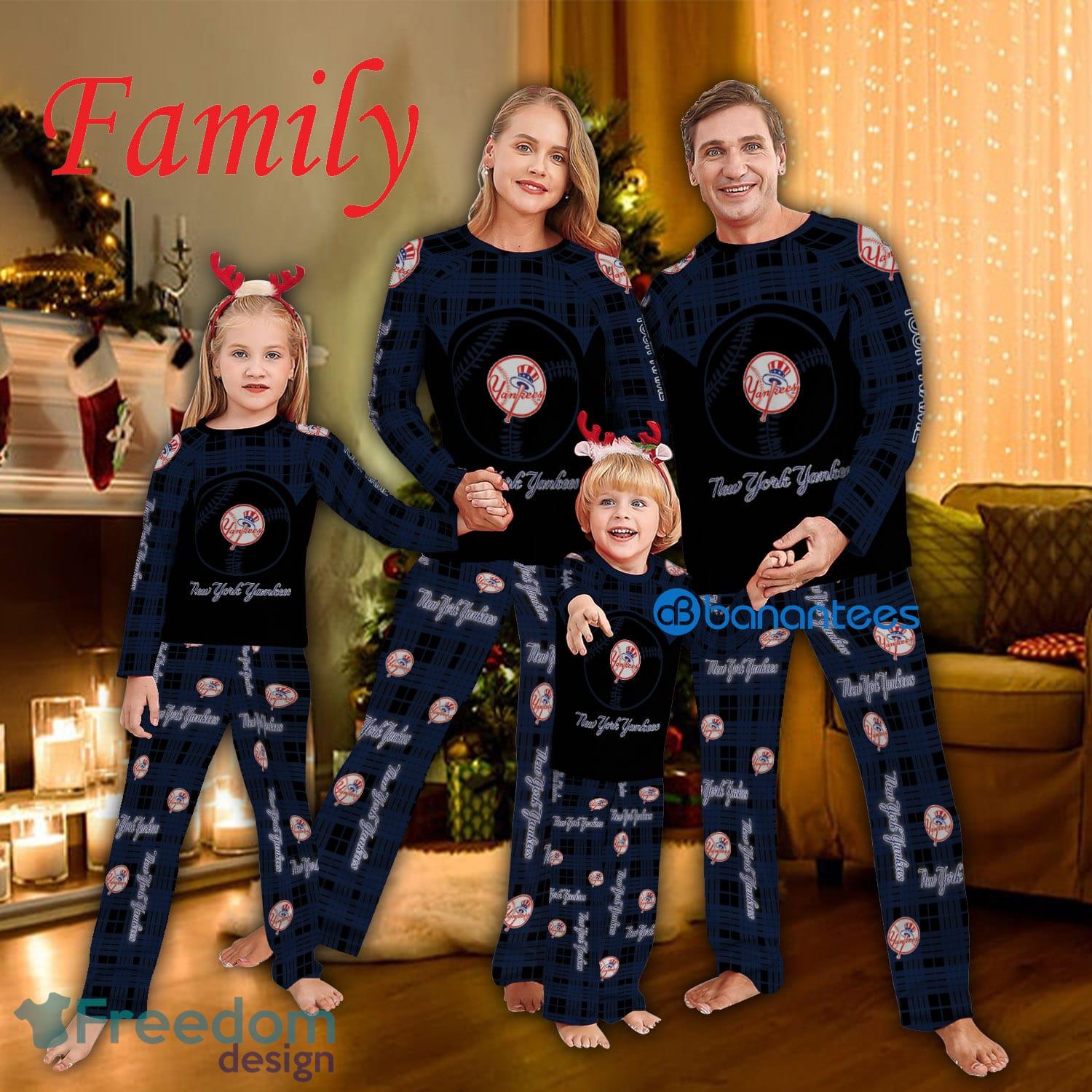 Logo Team Family Pajamas Set MLB New York Yankees Caro For Fans Holidays - Logo Team Family Pajamas Set MLB New York Yankees Caro For Fans Holidays