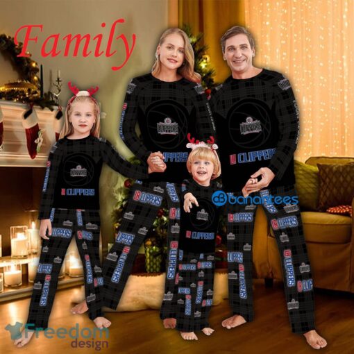 Logo Team Family Pajamas Set NBA Los Angeles Clippers Caro For Fans Holidays - Logo Team Family Pajamas Set NBA Los Angeles Clippers Caro For Fans Holidays