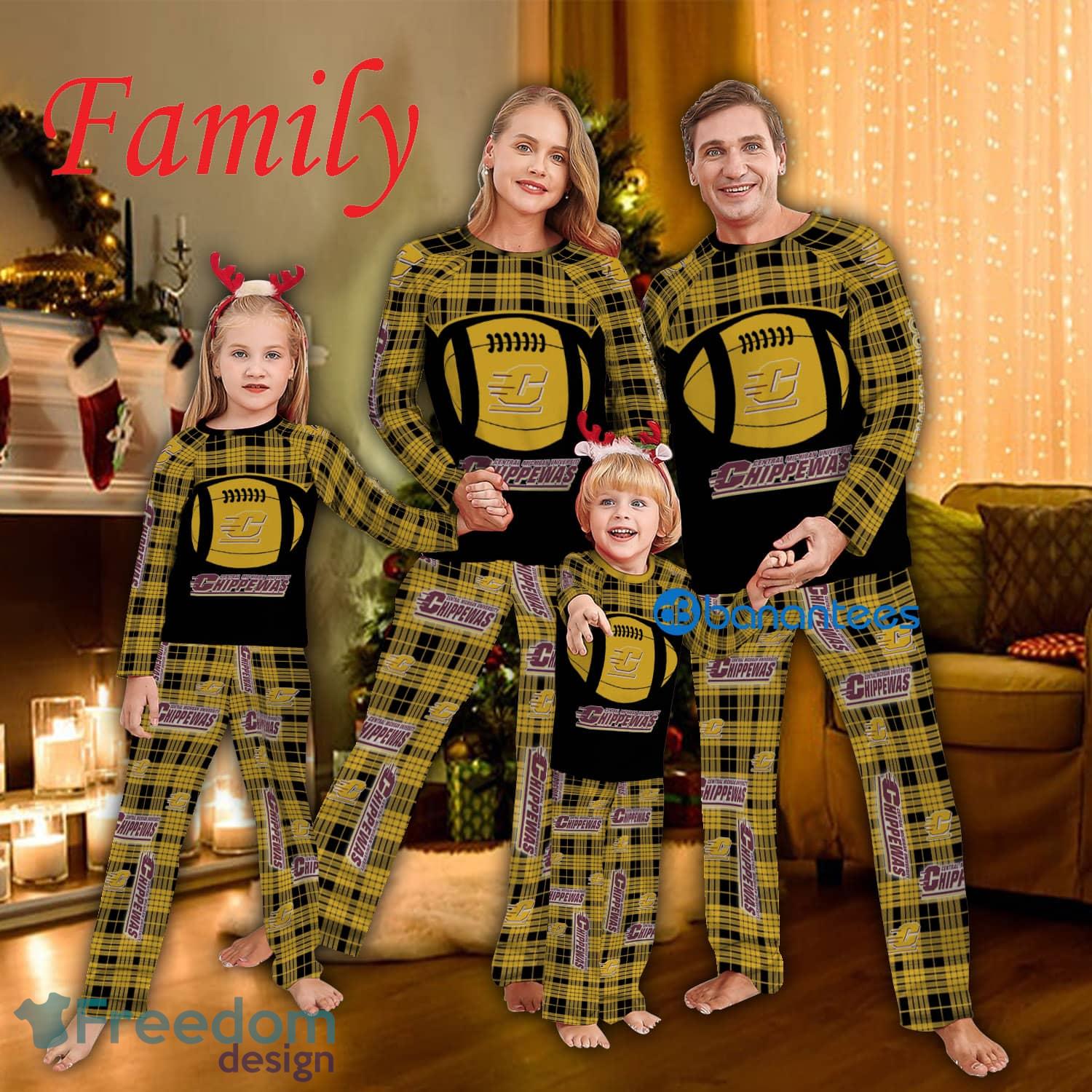 Logo Team Family Pajamas Set NCAA Central Michigan Chippewas Caro For Fans Holidays - Logo Team Family Pajamas Set NCAA Central Michigan Chippewas Caro For Fans Holidays