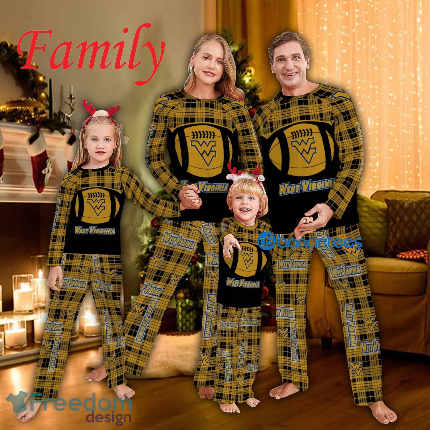 Logo Team Family Pajamas Set NCAA West Virginia Mountaineers Caro For Fans Holidays - Logo Team Family Pajamas Set NCAA West Virginia Mountaineers Caro For Fans Holidays