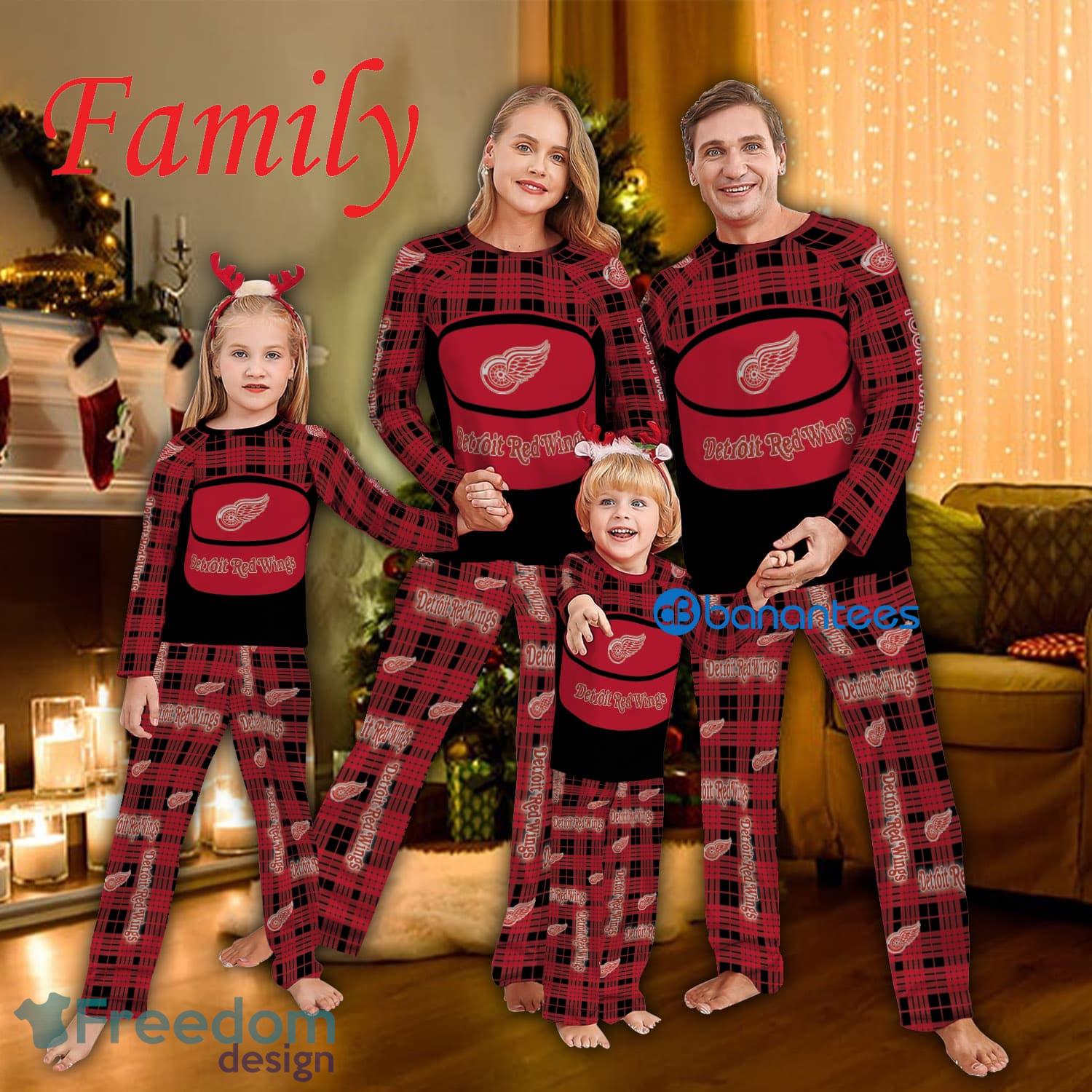 Logo Team Family Pajamas Set NHL Detroit Red Wings Caro For Fans Holidays - Logo Team Family Pajamas Set NHL Detroit Red Wings Caro For Fans Holidays