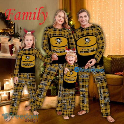 Logo Team Family Pajamas Set NHL Pittsburgh Penguins Caro For Fans Holidays - Logo Team Family Pajamas Set NHL Pittsburgh Penguins Caro For Fans Holidays