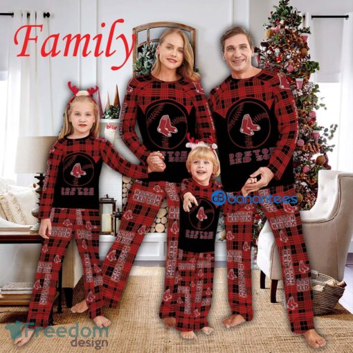 Logo Team Pajamas Set Gift Family MLB Boston Red Sox Caro For Fans Holidays - Logo Team Pajamas Set Gift Family MLB Boston Red Sox Caro For Fans Holidays