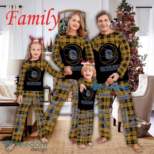 Logo Team Pajamas Set Gift Family NBA Golden State Warriors Caro For Fans Holidays - Logo Team Pajamas Set Gift Family NBA Golden State Warriors Caro For Fans Holidays