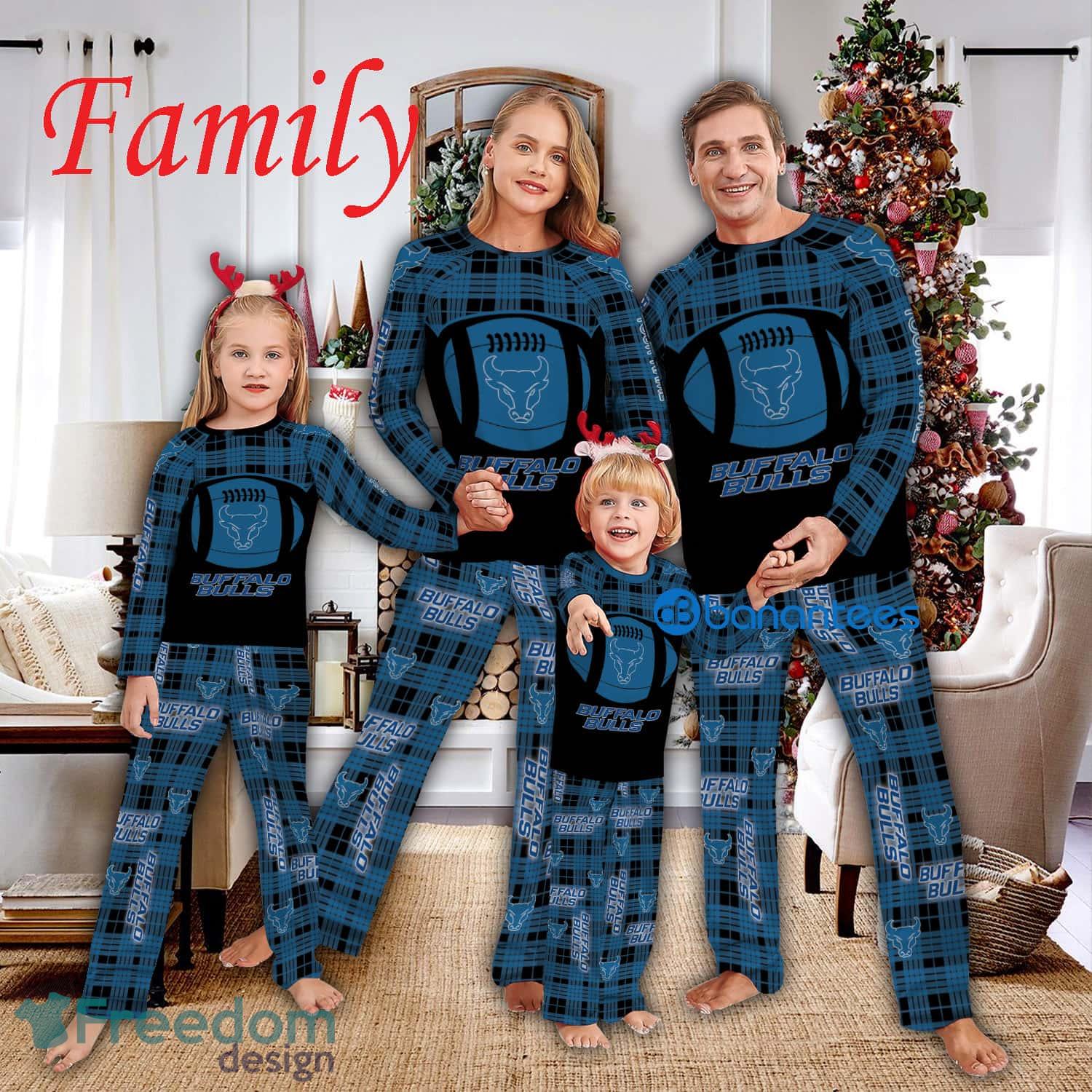 Logo Team Pajamas Set Gift Family NCAA Buffalo Bulls Caro For Fans Holidays - Logo Team Pajamas Set Gift Family NCAA Buffalo Bulls Caro For Fans Holidays