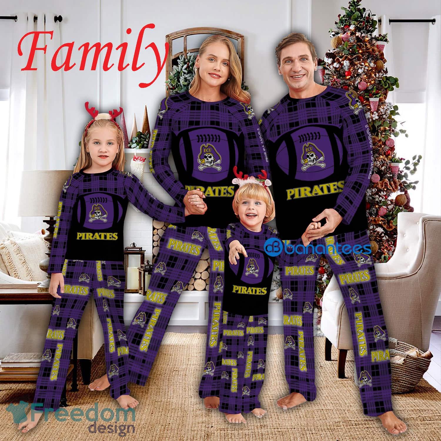 Logo Team Pajamas Set Gift Family NCAA East Carolina Pirates Caro For Fans Holidays - Logo Team Pajamas Set Gift Family NCAA East Carolina Pirates Caro For Fans Holidays