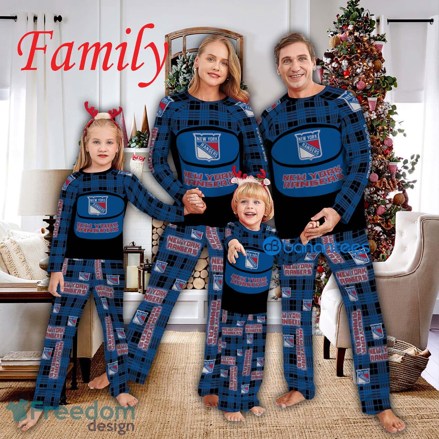 Logo Team Pajamas Set Gift Family NHL New York Rangers Caro For Fans Holidays - Logo Team Pajamas Set Gift Family NHL New York Rangers Caro For Fans Holidays