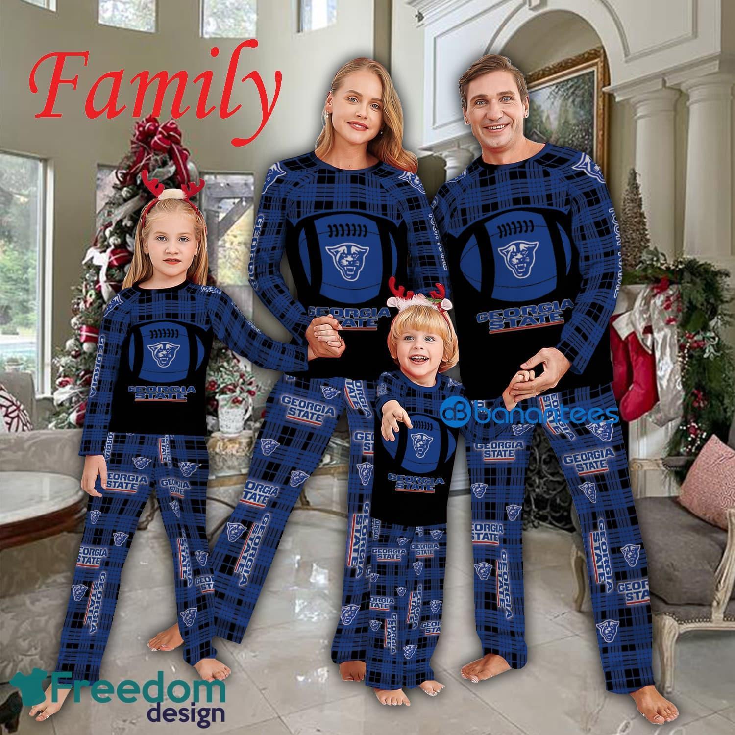 Logo Team Pajamas Set Gift For Family NCAA Georgia State Panthers Caro For Fans Holidays - Logo Team Pajamas Set Gift For Family NCAA Georgia State Panthers Caro For Fans Holidays