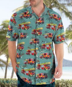 London, United Kingdom, London Fire Brigade Hawaiian Shirt Summer Beach Shirt Product Photo 4