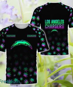 Los Angeles Chargers Weed pattern All Over Printed 3D T-Shirt Hoodie Sweatshirt Custom Name Product Photo 3