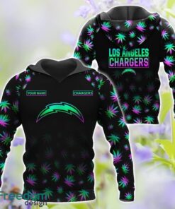 Los Angeles Chargers Weed pattern All Over Printed 3D T-Shirt Hoodie Sweatshirt Custom Name Product Photo 1