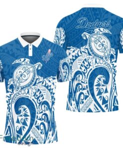 Los Angeles Dodgers Turtle Polynesian Pattern Polo Shirt