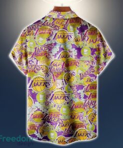 Los Angeles Lakers Logo All Printed 3D Hawaiian Shirt For Fans NBA Hawaiian Shirt Product Photo 2