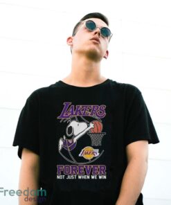 Los Angeles Lakers Snoopy Plays Basketball Forever Not Just When We Win 2024 Shirt - G500 Gildan T-Shirt