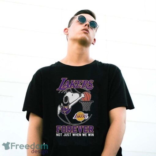 Los Angeles Lakers Snoopy Plays Basketball Forever Not Just When We Win 2024 Shirt - G500 Gildan T-Shirt