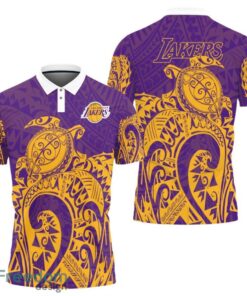 Los Angeles Lakers Turtle Polynesian Pattern Polo Shirt