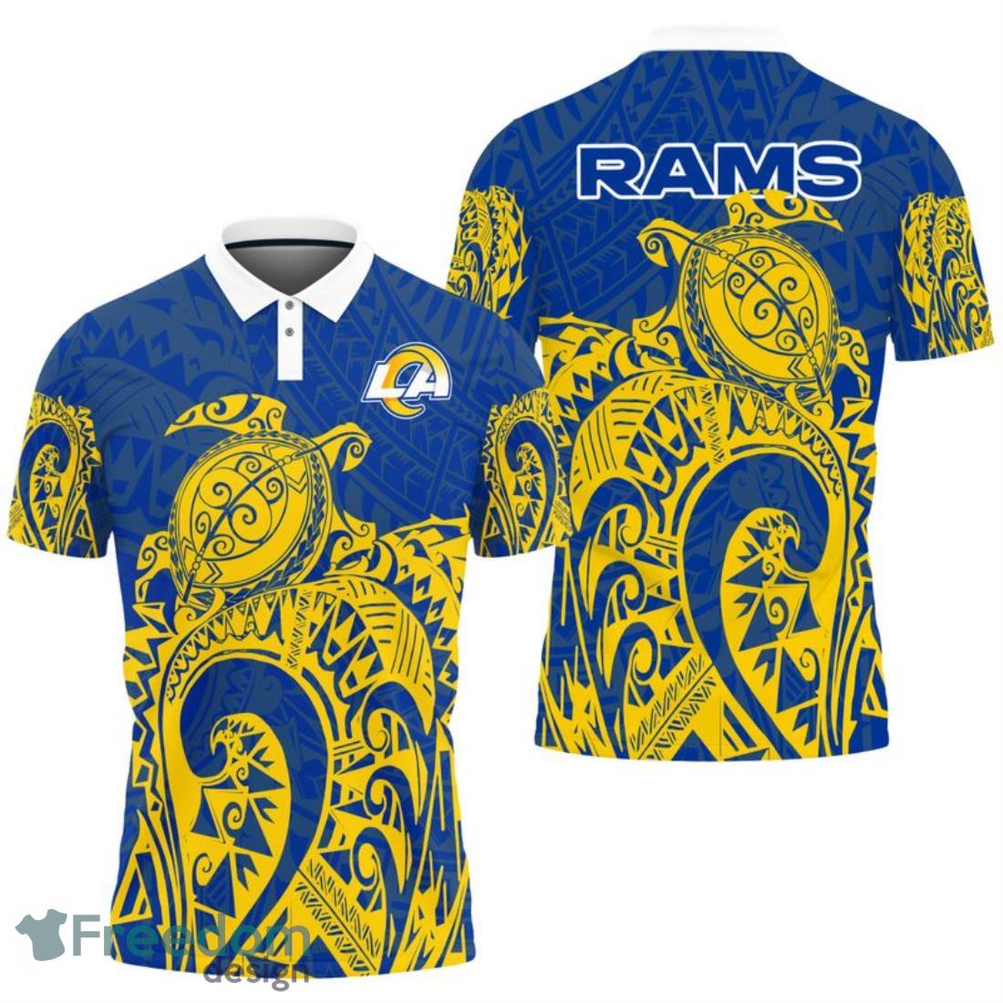 Los Angeles Rams Turtle Polynesian Pattern Polo Shirt image Los Angeles Rams Turtle Polynesian Pattern Polo Shirt Product Photo 1
