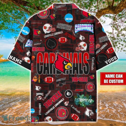 Louisville Cardinals Logo Hawaiian Shirt For Fans Trending Beach Shirt Custom Name Product Photo 2