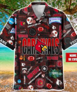 Louisville Cardinals Logo Hawaiian Shirt For Fans Trending Beach Shirt Custom Name