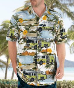 Louisville, Kentucky, Jeffersontown Fire Protection District Tropical 3D Hawaiian Shirt Gift For Summer Product Photo 3