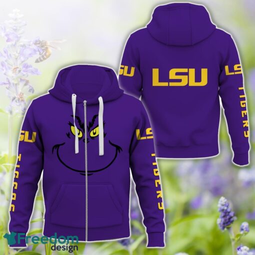 LSU Tigers Grinch Face All Over Printed 3D T-Shirt Sweatshirt Hoodie Product Photo 4