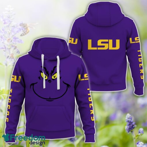 LSU Tigers Grinch Face All Over Printed 3D T-Shirt Sweatshirt Hoodie Product Photo 1