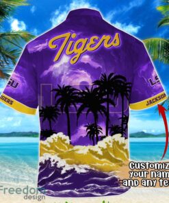 LSU TIGERS NCAA Hawaiian Shirt Coconut Tree Waves Beach Hawaii Shirt Custom Name For Fans Product Photo 3