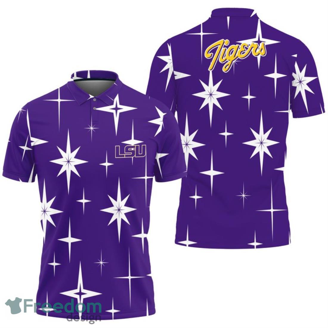 LSU TIGERS Sparkle Pattern Polo Shirt image LSU TIGERS Sparkle Pattern Polo Shirt Product Photo 1