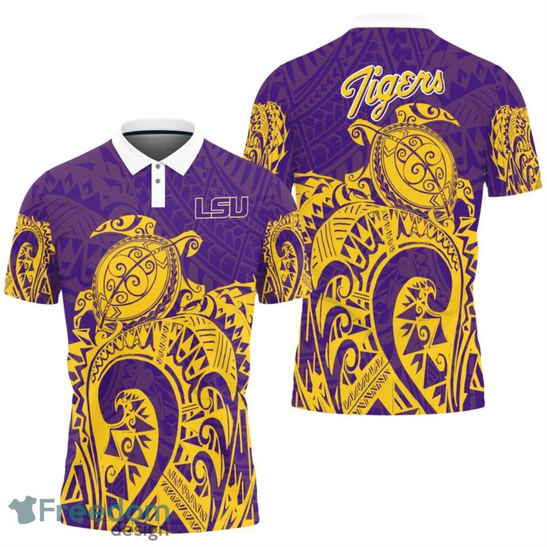 LSU Tigers Turtle Polynesian Pattern Polo Shirt image LSU Tigers Turtle Polynesian Pattern Polo Shirt Product Photo 1