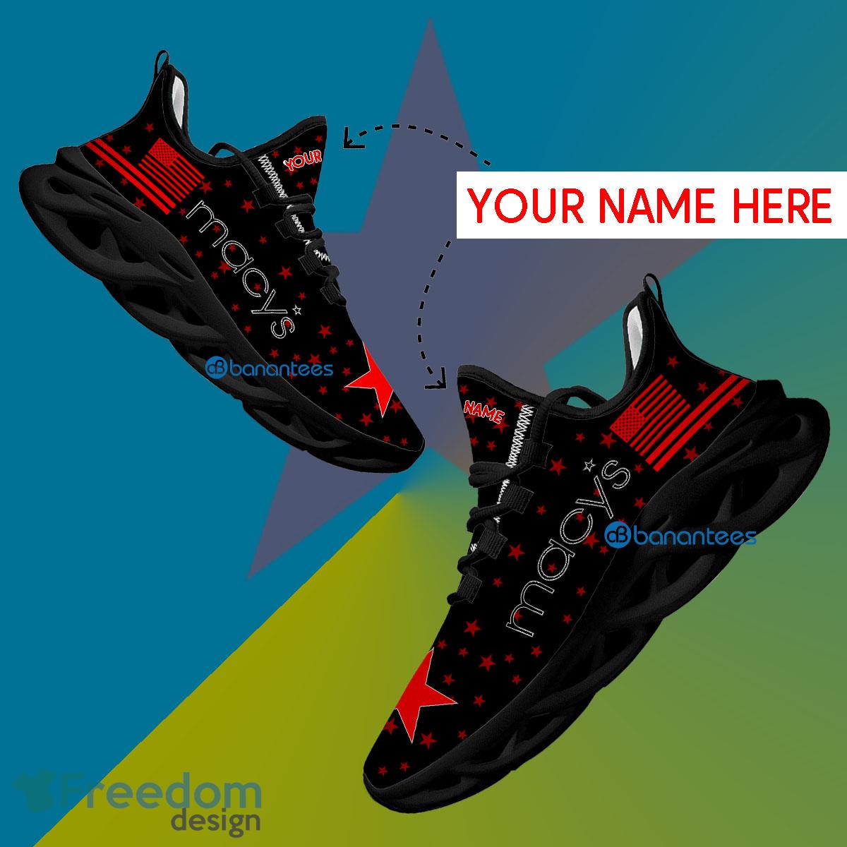 Macy's Chunky Sneaker Aesthetic Custom Name Gift Max Soul Shoes USA Flag Star New For Fans - Macy's Running Shoes New Trending Personalized Photo 1