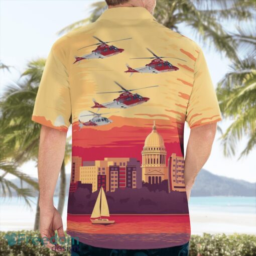 Madison, Wisconsin, UW Med Flight Agusta A109E 'Power' Beach Hawaiian Shirt Product Photo 2