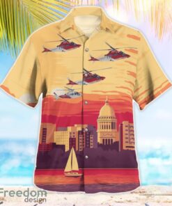 Madison, Wisconsin, UW Med Flight Agusta A109E 'Power' Beach Hawaiian Shirt Product Photo 3