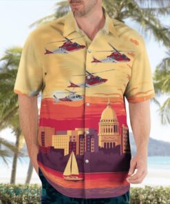 Madison, Wisconsin, UW Med Flight Agusta A109E 'Power' Beach Hawaiian Shirt Product Photo 4