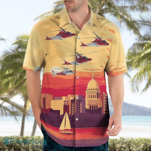 Madison, Wisconsin, UW Med Flight Agusta A109E 'Power' Beach Hawaiian Shirt Product Photo 4