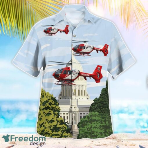 Madison, Wisconsin, UW Med Flight Eurocopter EC135T2+ Hawaiian Shirt Summer Beach Gift Product Photo 3