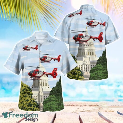 Madison, Wisconsin, UW Med Flight Eurocopter EC135T2+ Hawaiian Shirt Summer Beach Gift Product Photo 1